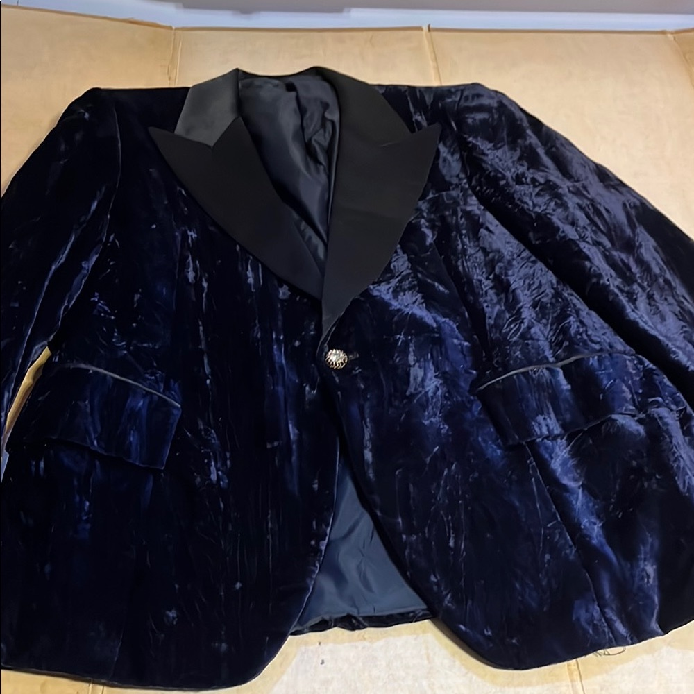 Vintage Deep Royal Navy tuxedo jacket by Tuxedo Junction